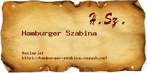 Hamburger Szabina névjegykártya